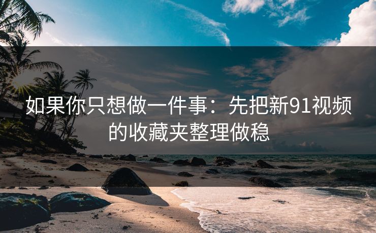如果你只想做一件事：先把新91视频的收藏夹整理做稳